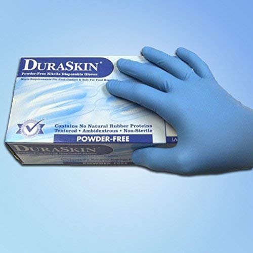 DuraSkin Nitrile Industrial Gloves, Blue, 3.5 mil, SM, 1000/case