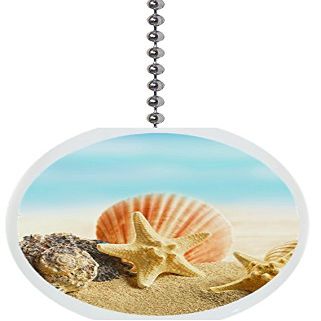 Starfish on Beach #2 Solid Ceramic Fan Pull