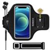 RUNBACH Armband for iPhone 13 Mini/12 Mini/11 Pro/iPhone X/XS,Sweatproof Running Exercise Gym Bag with Card Slot(Black) view 1
