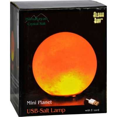 Himalayan Salt Mini Planet Salt Lamp - USB - 3 in, Himalayan Salt, New