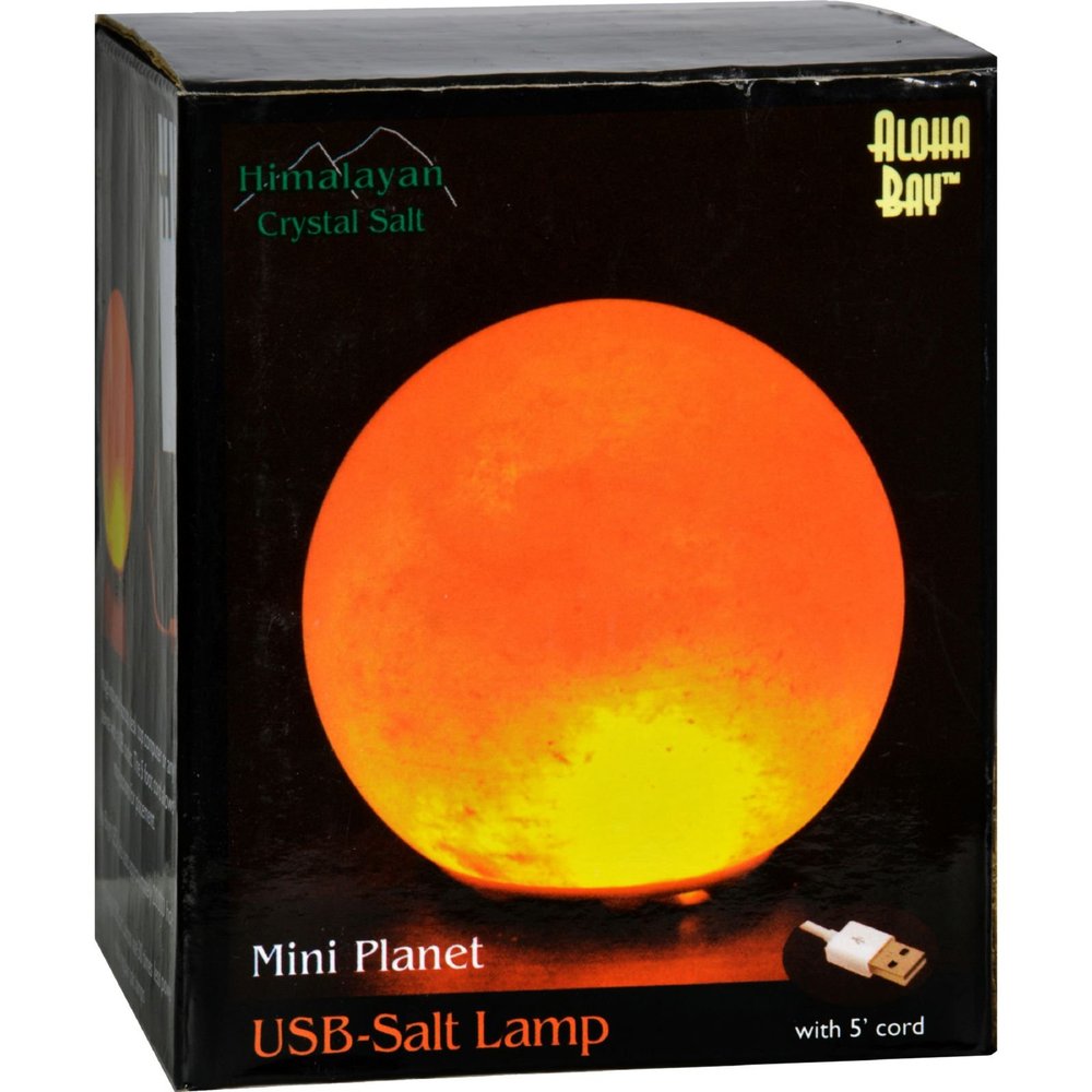 Himalayan Salt Mini Planet Salt Lamp - USB - 3 in, Himalayan Salt, New