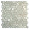 AFSJ Genuine White Hexagon Mother of Pearl Mosaic Tile for Bathroom Kitchen Wall Shower Backsplash(Pack of 6 Sheets) view 1