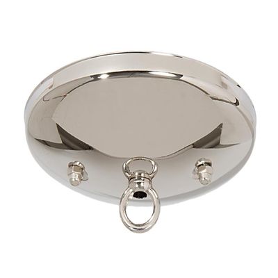 B&P Lamp 5 Inch Modern Shallow Ceiling Light Canopy Plate Kit (Nickel Plated)