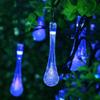 MUEQU Solar Outdoor String Lights, Waterproof 20ft 30LED Christmas Lights Water Drop Lights,8 Modes Garden Decorative Fairy Lights for Patio Lawn Fence Party Wedding (Blue) view 3