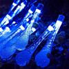 MUEQU Solar Outdoor String Lights, Waterproof 20ft 30LED Christmas Lights Water Drop Lights,8 Modes Garden Decorative Fairy Lights for Patio Lawn Fence Party Wedding (Blue) view 4