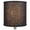 FenchelShades.com 10" Top Diameter x 10" Bottom Diameter 10" Height Fabric Drum Lampshade Spider Attachment (Designer Linen Black) view 3