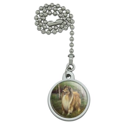GRAPHICS & MORE Collie Dog in The Woods Ceiling Fan and Light Pull Chain