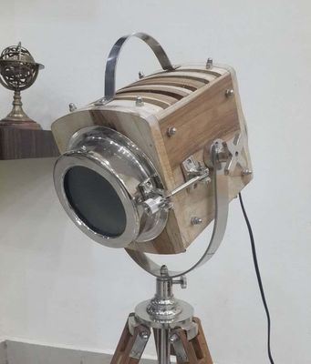 THOR INSTRUMENTS Beautiful Nautical Vintage Spot Light Wooden Tripod Table Lamp Home Decor Rustic Vintage Home Decor Gifts