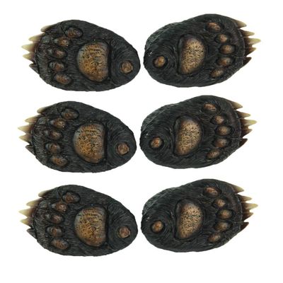 De Leon 6PC Set (3 pks of 2pcs) Animal Tracks Rustic Black Bear Paw Drawer Pulls