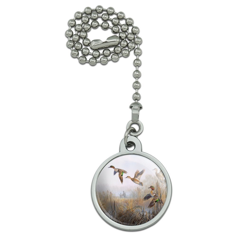 Green-Winged Teal Ducks Taking Flight Hunters Hunting Ceiling Fan and Light