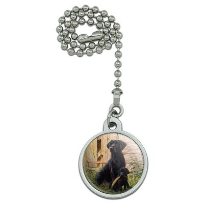 GRAPHICS & MORE Black Labrador Retriever Dog Puppy Ceiling Fan and Light Pull Chain