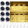 StarryMine Solar Mason Jar Lid String Lights, 8 Pack 20 Led String Fairy Star Firefly Jar Lids Lights with 8 Hangers Included (Jars Not Included), for Mason Jar Patio Garden Wedding Lantern view 1