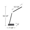 Jett 16 1/2" Small Desk Lamp Black Modern LED with USB Charging Port view 4
