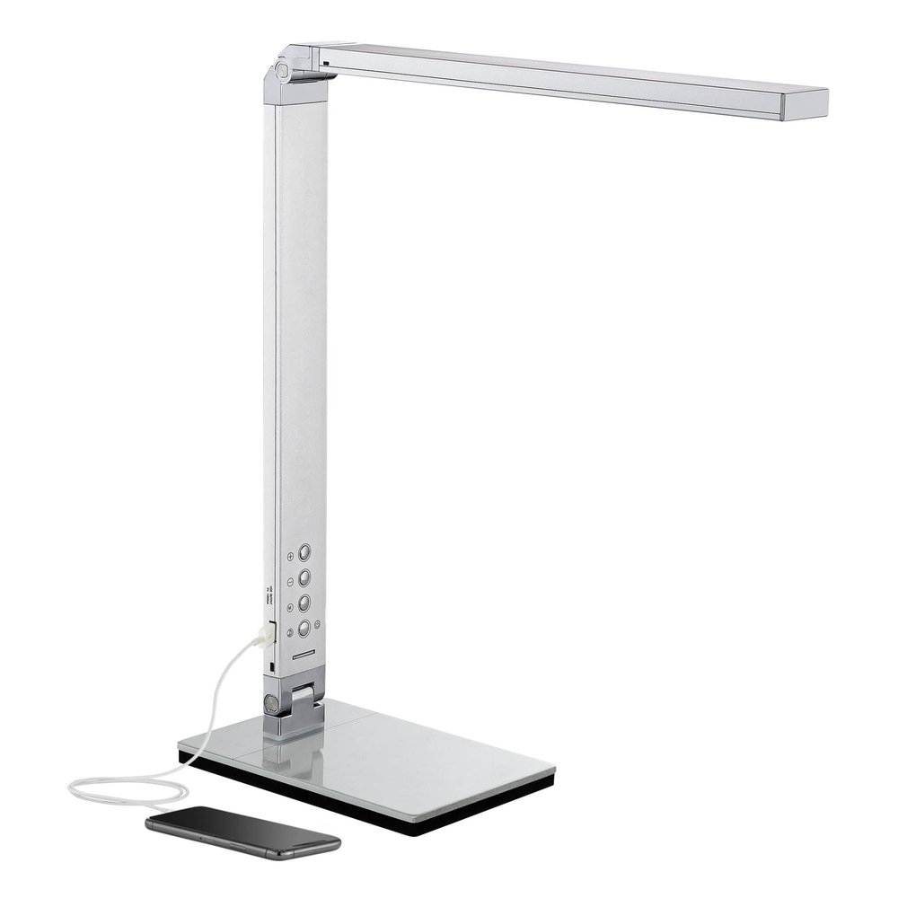 Jett 16 1/2" Small Desk Lamp USB Silver Adjustable Modern LED Night Light