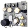 Wall Control Kitchen Pegboard Organizer Pots and Pans Storage Rack Organization Kit with Grey Pegboard and White Accessories view 1