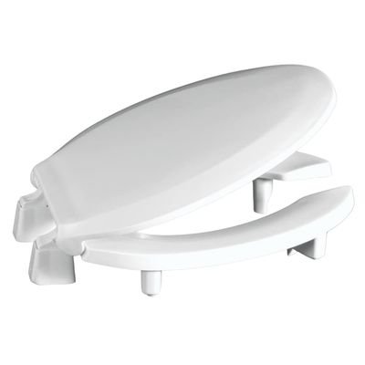 Centoco 3 inch Raised Toilet Seat for Seniors, Elongated, Open Front with Cover, Plastic, Made in the USA, 3L820STS-001, White