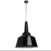 Industrial Pendant Light 20 Inch Extra Large Steel Warehouse Dome | Black view 1