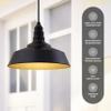 Industrial Pendant Light 20 Inch Extra Large Steel Warehouse Dome | Black view 2