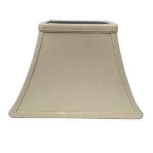 Upgradelights Beige Linen 10 Inch Square Bell Candle Stick Clip On Lampshade 5x10x9