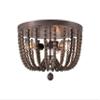 Kenroy Home Casual 3 Light Wood Bead Flush Mount,11 Inch Height, 16 Inch Diameter with Golden Bronze Finish with Gray Wood Beads view 1