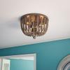 Kenroy Home Casual 3 Light Wood Bead Flush Mount,11 Inch Height, 16 Inch Diameter with Golden Bronze Finish with Gray Wood Beads view 4