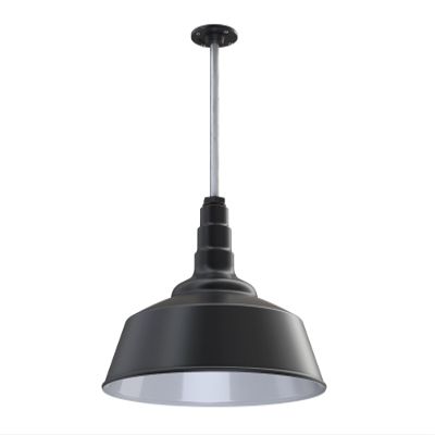 Industrial Pendant Light 20 Inch Extra Large Steel Warehouse | Matte Black