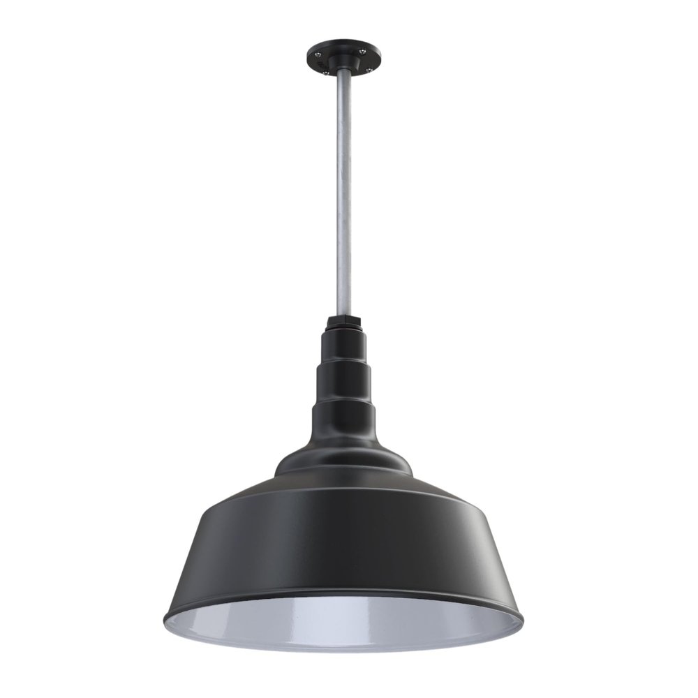 Industrial Pendant Light 20 Inch Extra Large Steel Warehouse | Matte Black