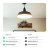 Industrial Pendant Light 20 Inch Extra Large Steel Warehouse | Matte Black view 3
