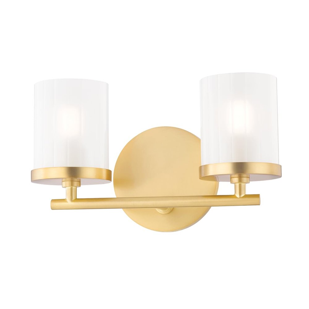 Mitzi H239302-AGB Ryan - 2 Light Bath and Vanity 6.25 inches Tall and 10.5 inches Wide - Aged Brass