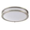 14 Inch LED Round Flush Mount Ceiling Light, 24W Dimmable LED Ceiling Light, Brushed Nickel Double Ring LED Light Fixture, 4000K Neutral White Lighting for Kitchen Laundry Closet view 1