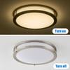 14 Inch LED Round Flush Mount Ceiling Light, 24W Dimmable LED Ceiling Light, Brushed Nickel Double Ring LED Light Fixture, 4000K Neutral White Lighting for Kitchen Laundry Closet view 4