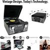 Victrola Haley Retro Bluetooth Record Player & Multimedia Center with Built-in Speakers - 3-Speed Turntable, CD Player, AM/FM Radio, 3.5mm Aux-In, Wireless Music Streaming, Teal view 2