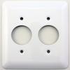 Mulberry Princess Style White 2 Gang Round Outlet Switch Plate - 2 1 3/8" Diameter Openings view 1