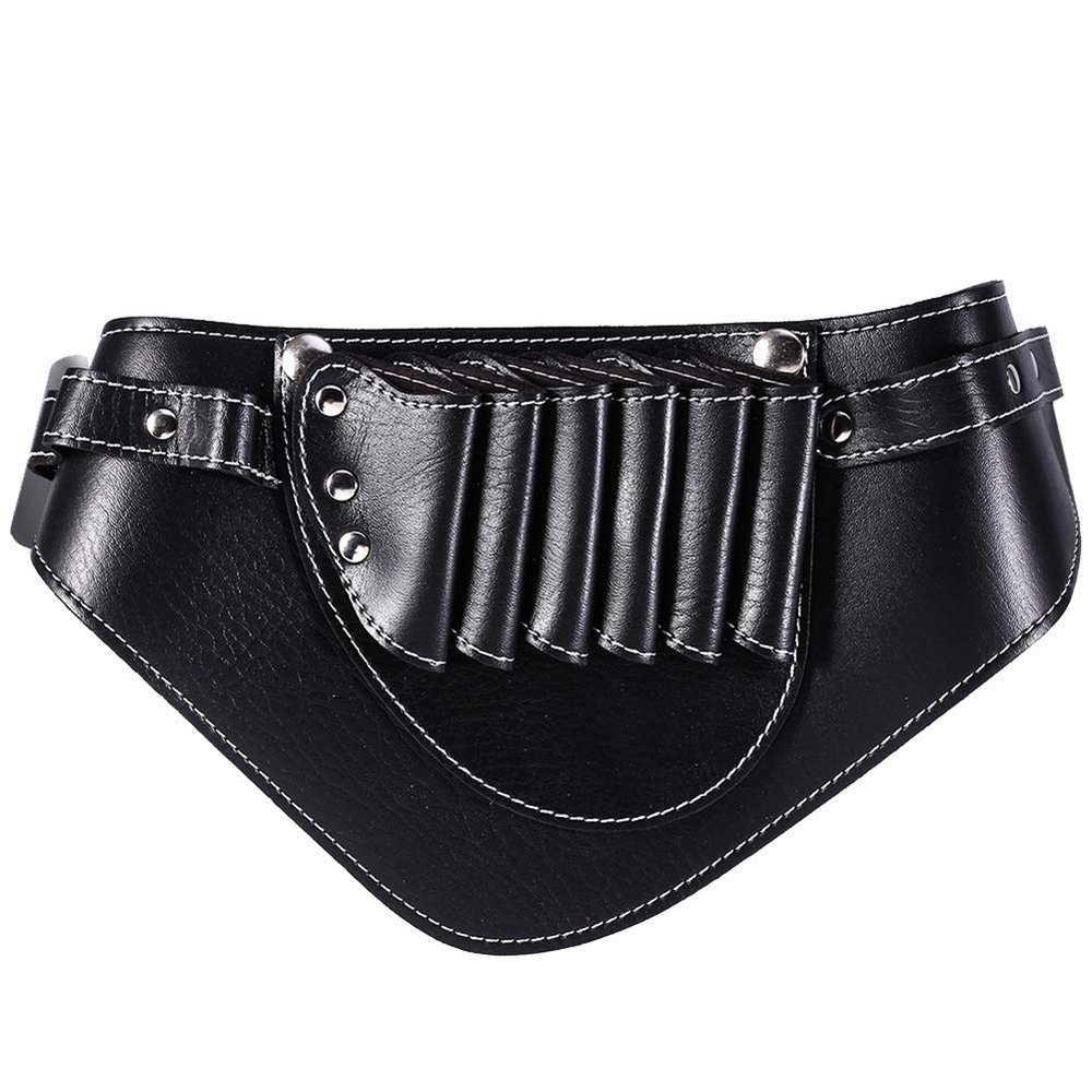 Scissor Holster with PU Leather Hairdressing Bag Pouch Holder with Waist Shoulder Belt Leather Scissor Bag for Hairdressers