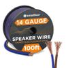 InstallGear 14 Gauge Speaker Wire 100 ft Cable, 14 AWG Speaker Wire Cable, True Spec Soft Touch Cables | Great use for Car Audio, Stereos, Home Theater Speakers, Surround Sound view 1