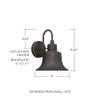Capital Lighting 926311OZ Brock Metal Shade Outdoor Wall Sconce, 1-Light 100 Watt, 12" H x 9" W, Oiled Bronze view 2