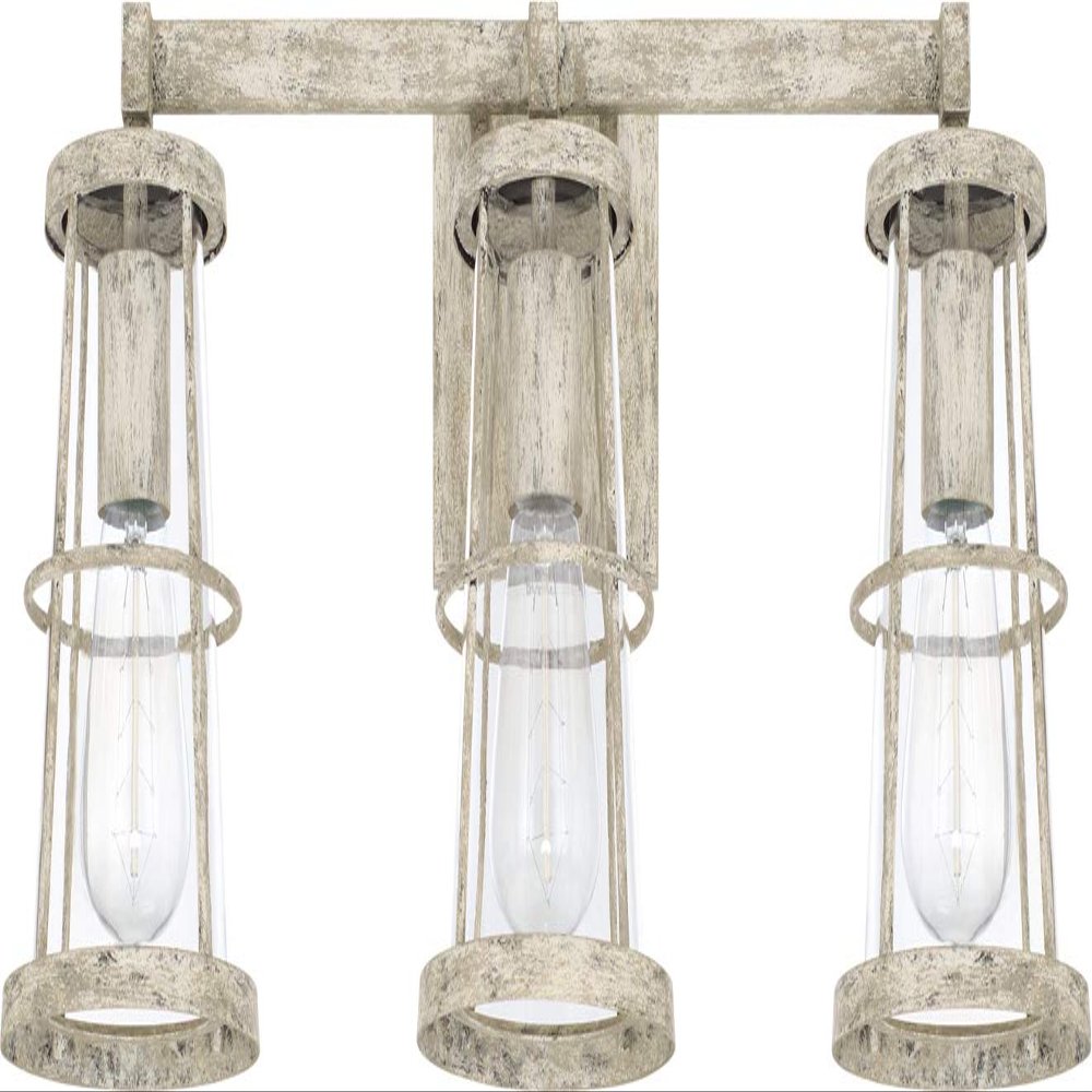 Capital Lighting 127431MS Beaufort Clear Glass Bath Vanity Wall Mount, 3-Light 300 Total Watts, 10" H x 23" W, Mystic Sand