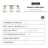 Capital Lighting 127431MS Beaufort Clear Glass Bath Vanity Wall Mount, 3-Light 300 Total Watts, 10" H x 23" W, Mystic Sand view 3