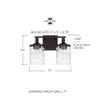 HomePlace Lighting 128821BZ-451 Colton Mid-Century Clear Water Glass Bathroom Vanity Wall Light, 2-Light 200 Total Watts, 10" H x 13" W, Bronze view 2