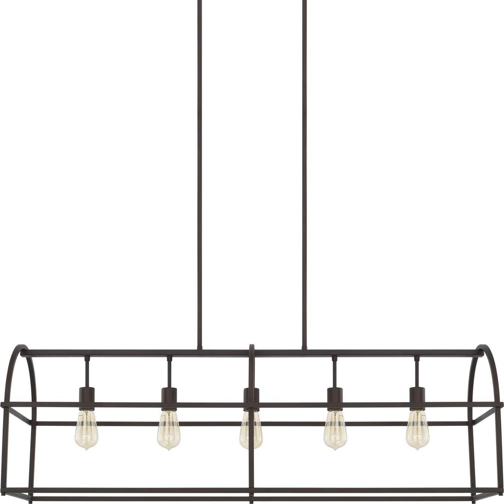 HomePlace Lighting 825751BZ Aubrey Retro/Vintage Open Frame Island Pendant Light, 5-Light 500 Total Watts, 15"H x 46"W, Bronze