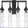 HomePlace Lighting 128841MB-451 Colton Mid-Century Clear Water Glass Bathroom Vanity Wall Light, 4-Light 400 Total Watts, 10" H x 34" W, Matte Black view 1