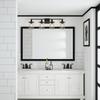 HomePlace Lighting 128841MB-451 Colton Mid-Century Clear Water Glass Bathroom Vanity Wall Light, 4-Light 400 Total Watts, 10" H x 34" W, Matte Black view 2