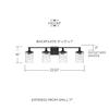 HomePlace Lighting 128841MB-451 Colton Mid-Century Clear Water Glass Bathroom Vanity Wall Light, 4-Light 400 Total Watts, 10" H x 34" W, Matte Black view 3