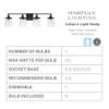 HomePlace Lighting 128841MB-451 Colton Mid-Century Clear Water Glass Bathroom Vanity Wall Light, 4-Light 400 Total Watts, 10" H x 34" W, Matte Black view 4