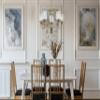 HomePlace Lighting 428851AD-451 Colton Urban/Industrial Clear Water Glass Chandelier, 5-Light 500 Total Watts, 27" H x 28" W, Aged Brass view 2