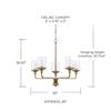 HomePlace Lighting 428851AD-451 Colton Urban/Industrial Clear Water Glass Chandelier, 5-Light 500 Total Watts, 27" H x 28" W, Aged Brass view 3