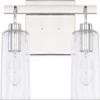 HomePlace Lighting 128521CH-449 Greyson Urban/Industrial Clear Seeded Glass Bathroom Vanity Wall Light, 2-Light 200 Total Watts, 9" H x 15" W, Chrome view 1
