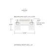HomePlace Lighting 128521CH-449 Greyson Urban/Industrial Clear Seeded Glass Bathroom Vanity Wall Light, 2-Light 200 Total Watts, 9" H x 15" W, Chrome view 2