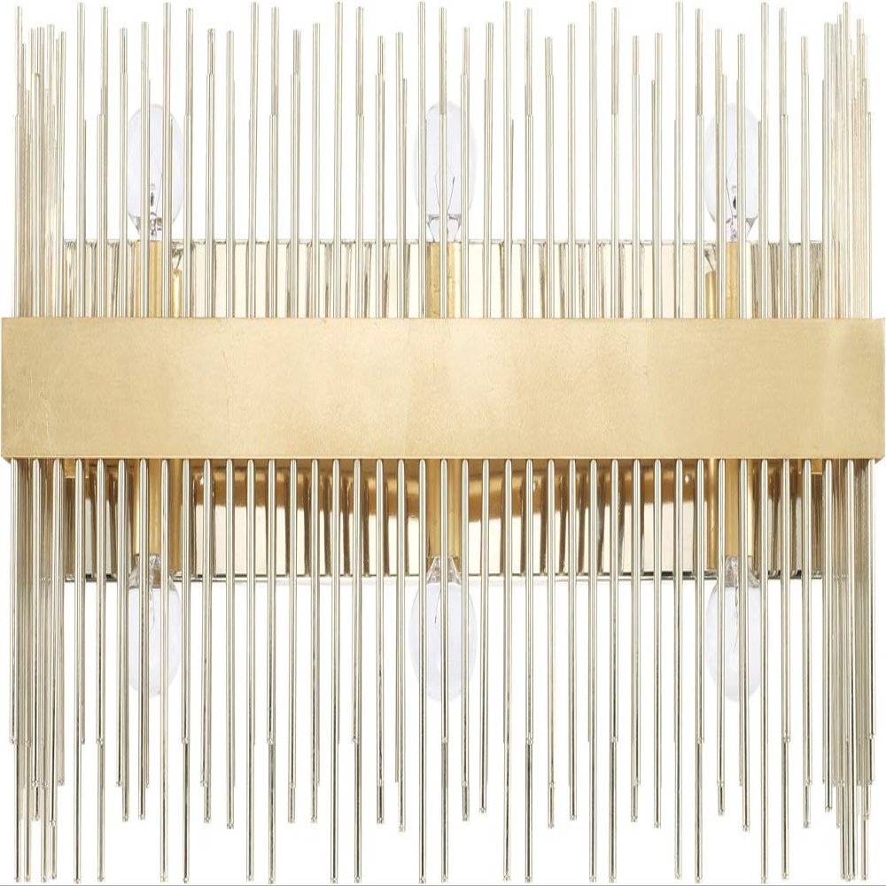 Capital Lighting 125461FI Lena Hollywood Regency Inspired Slim Rods Linear Bath Vanity Wall Mount, 6-Light 360 Total Watts, 12" H x 24" W, Fire and Ice