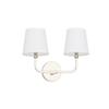Capital Lighting 119321PN-674 Dawson Decorative White Fabric Stay-Straight Shades Bath Vanity Wall Mount, 2-Light 120 Total Watts, 12" H x 16" W, Polished Nickel view 1